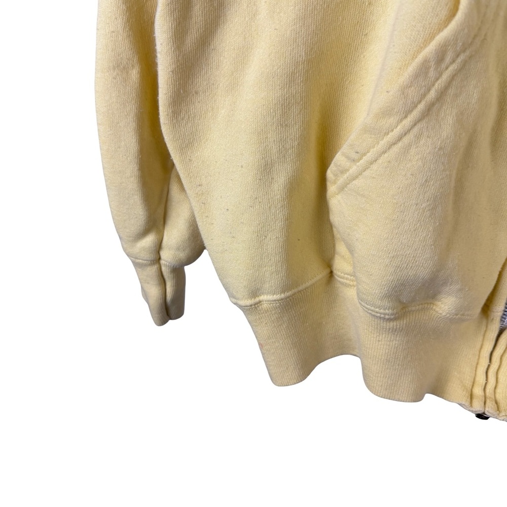 Vintage 1970s Pannill Made In USA Blank Yellow Full Zip Essential Hoodie Size XL - Picture 5 of 9